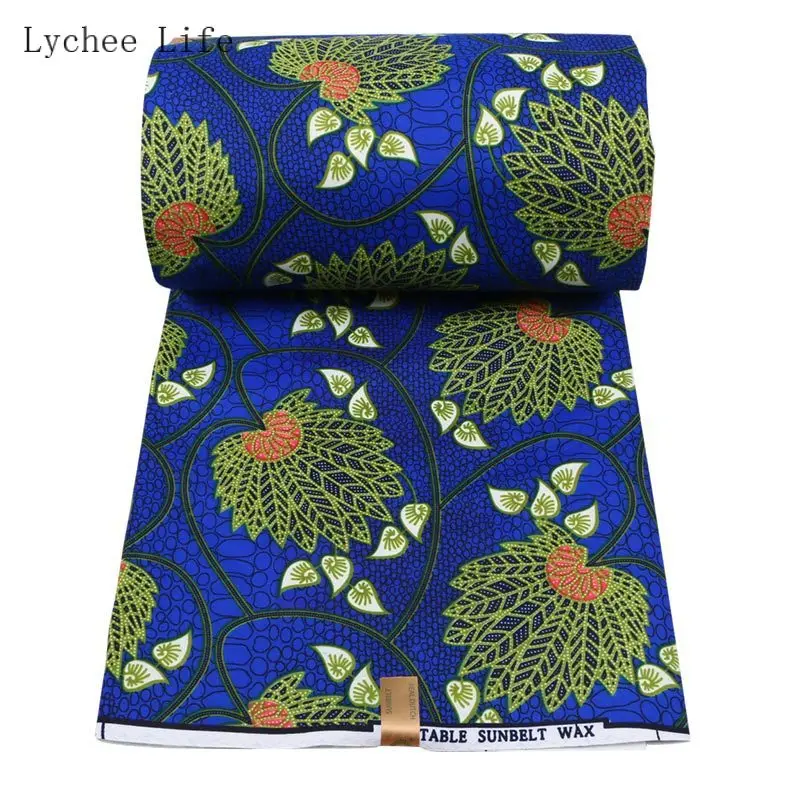 Lychee Life 1 ярд ткань из натурального вощеного полиэстера с цветочным принтом