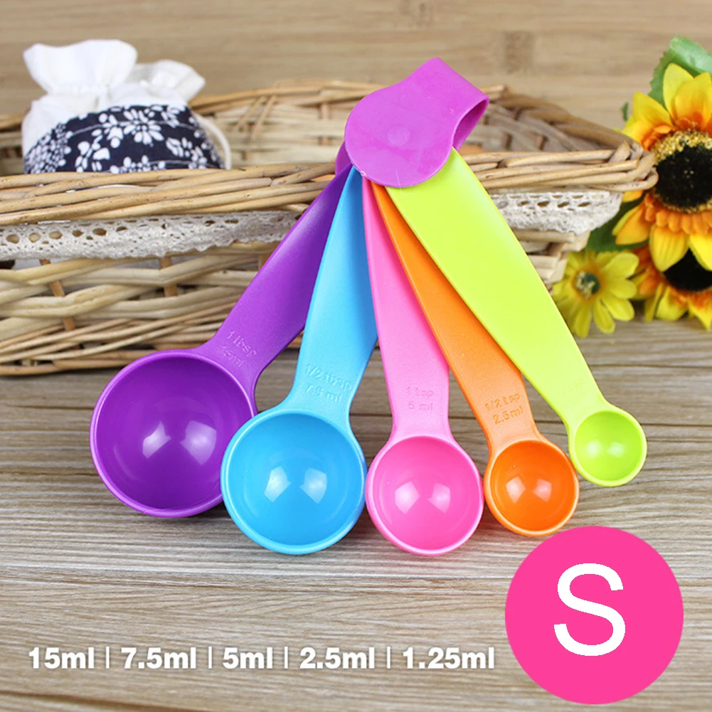 5 шт./компл. Красочные для смешивания муки мерные ложки прижимные чашки кухонный