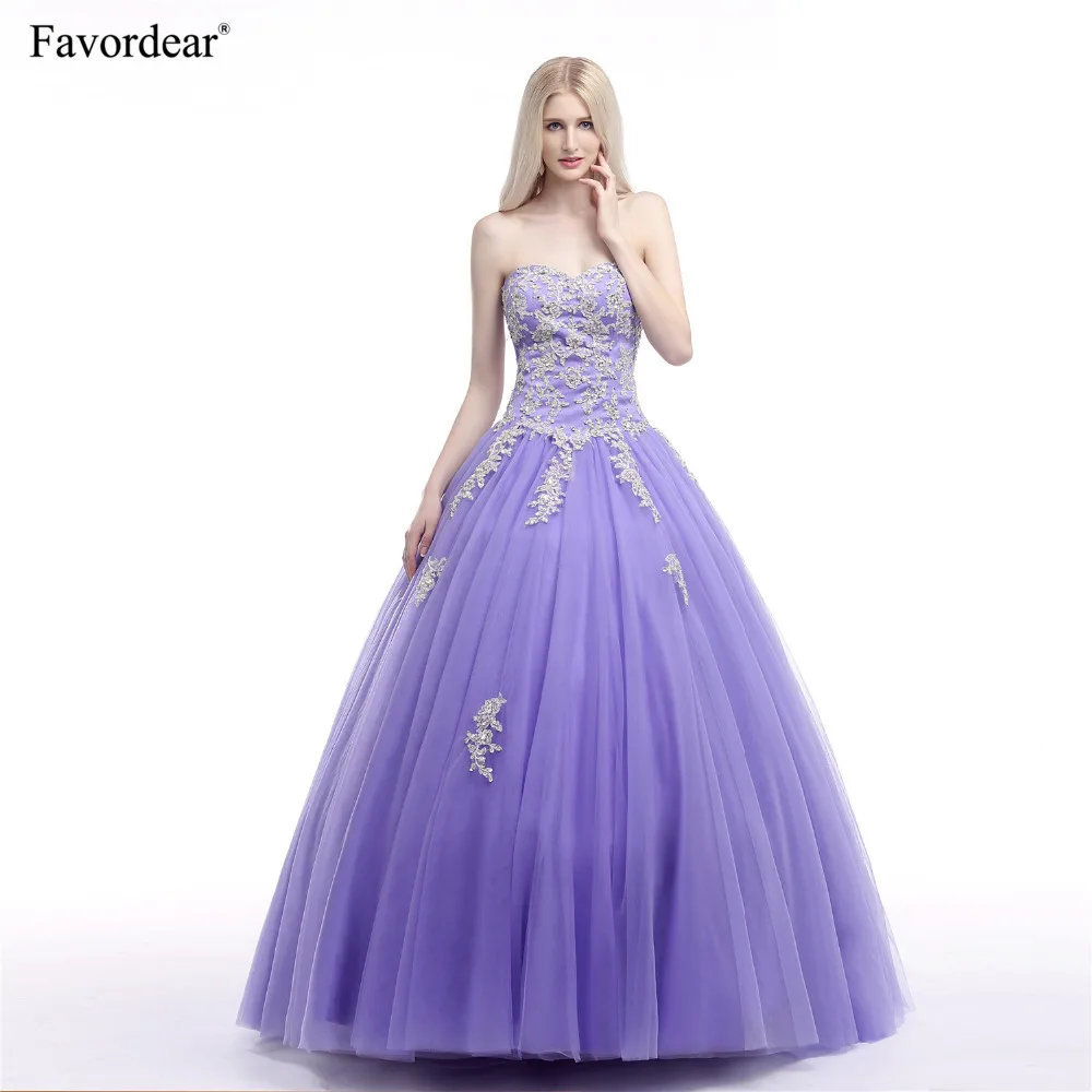 Бальное платье Милая Лаванда с золотыми бусинами 15 лет|Платья на