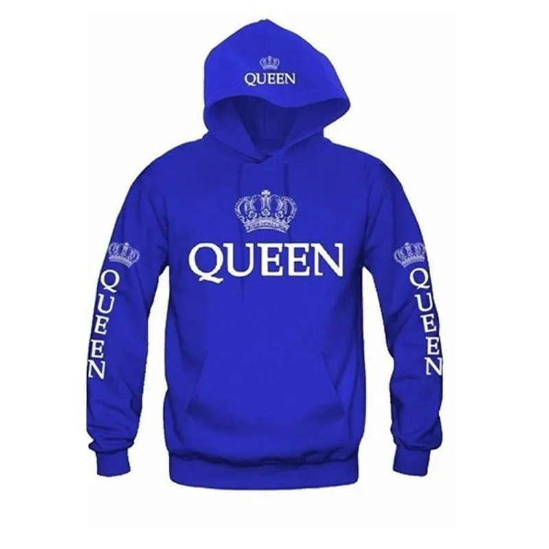 Новинка Модный свитшот с принтом King Queen толстовки для влюбленных пар Мужской