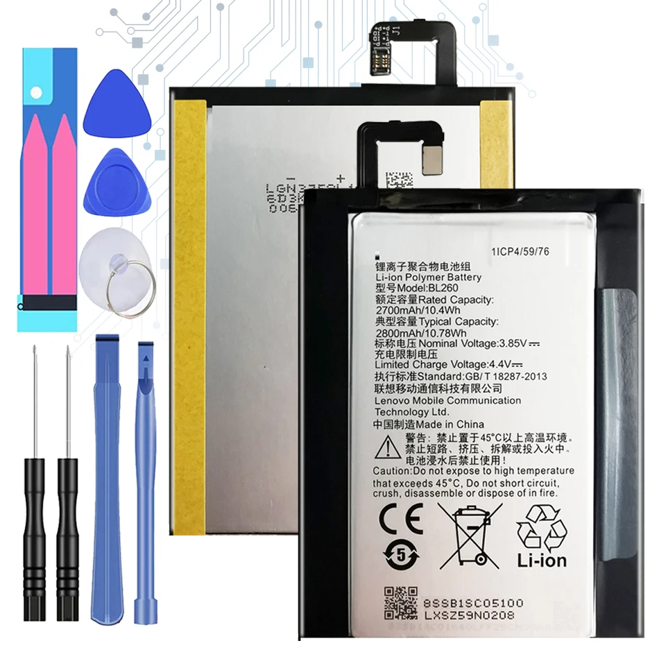 Сменный аккумулятор BL260 2800 мАч для Lenovo VIBE S1 S1c50 S1a40 c50 a40|Аккумуляторы мобильных
