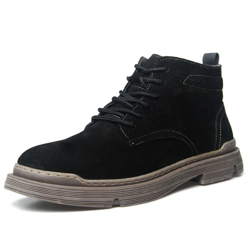 

Brand Men Snow Boots Winter Plush Warm Men Motorcycle Boots Lace-Up Non-slip Male Ankle Boots Waterproof Autumn Man Work Shoes