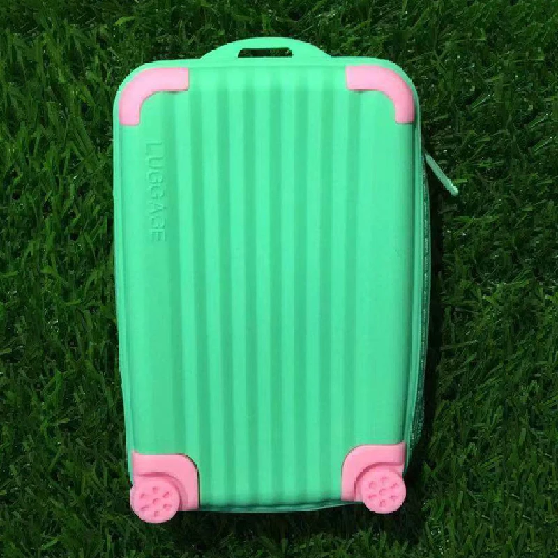 mint green Силиконовый кошелек для монет, чемодан, сумка для карт, водонепроницаемая маленькая мягкая сумка для хранения на молнии, милое забавное портмоне для девочек, кошелек ярких цветов - Цвет: mint green