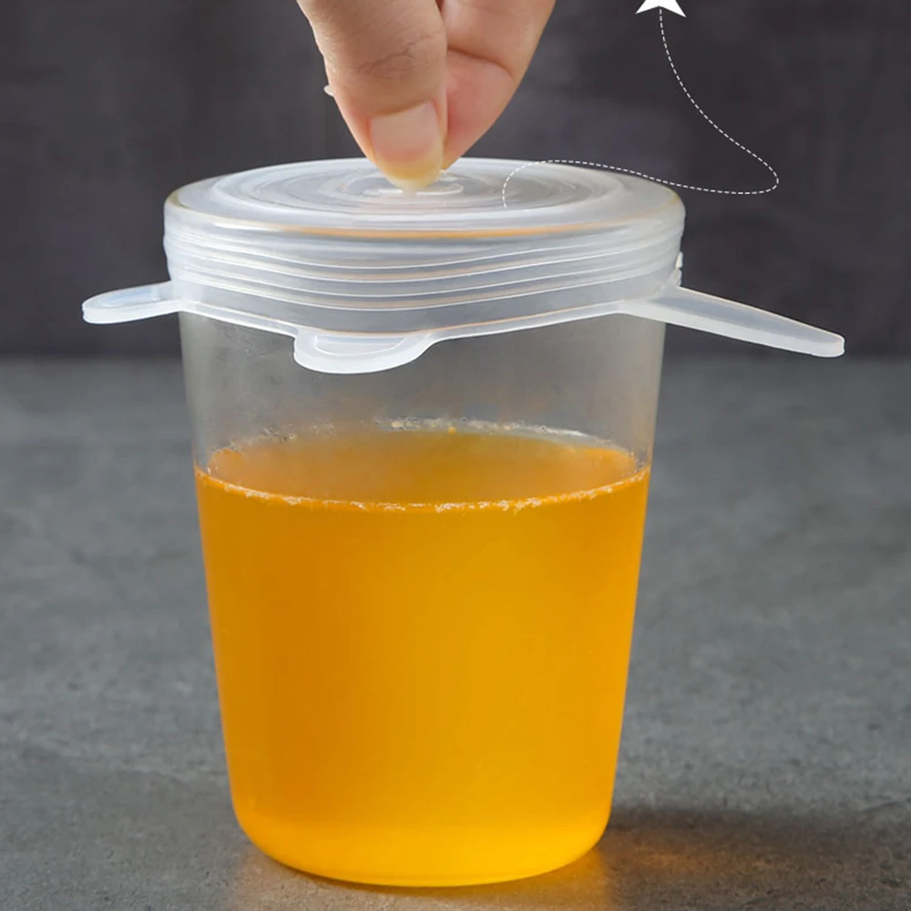 6 шт. многоразовые силиконовые эластичные крышки универсальная крышка