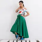 Изумрудно-зеленые высокие и низкие атласные юбки с карманами, милая Длинная женская юбка на молнии с бантом, юбка макси на заказ