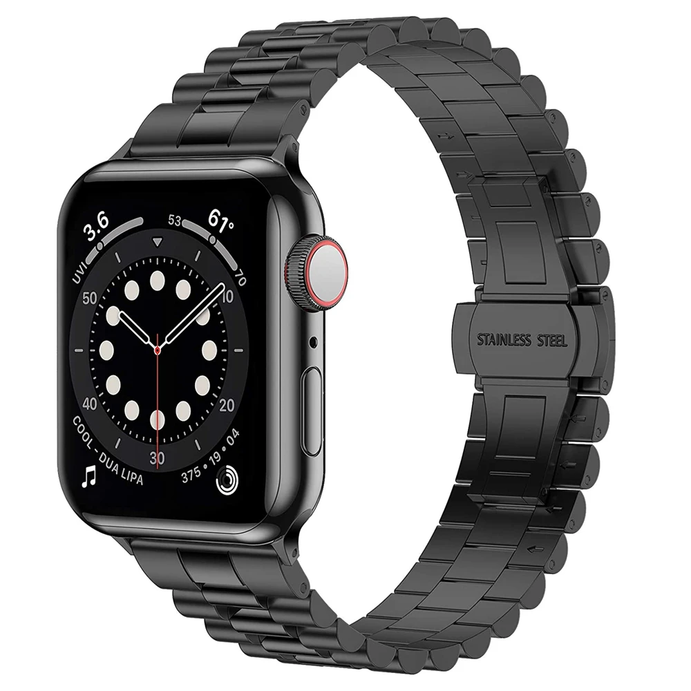 

Ремешок из нержавеющей стали для apple watch se series 6 5 4 40 мм 44 мм, браслет для iwatch 3 42 мм 38 мм, мужской и женский браслет