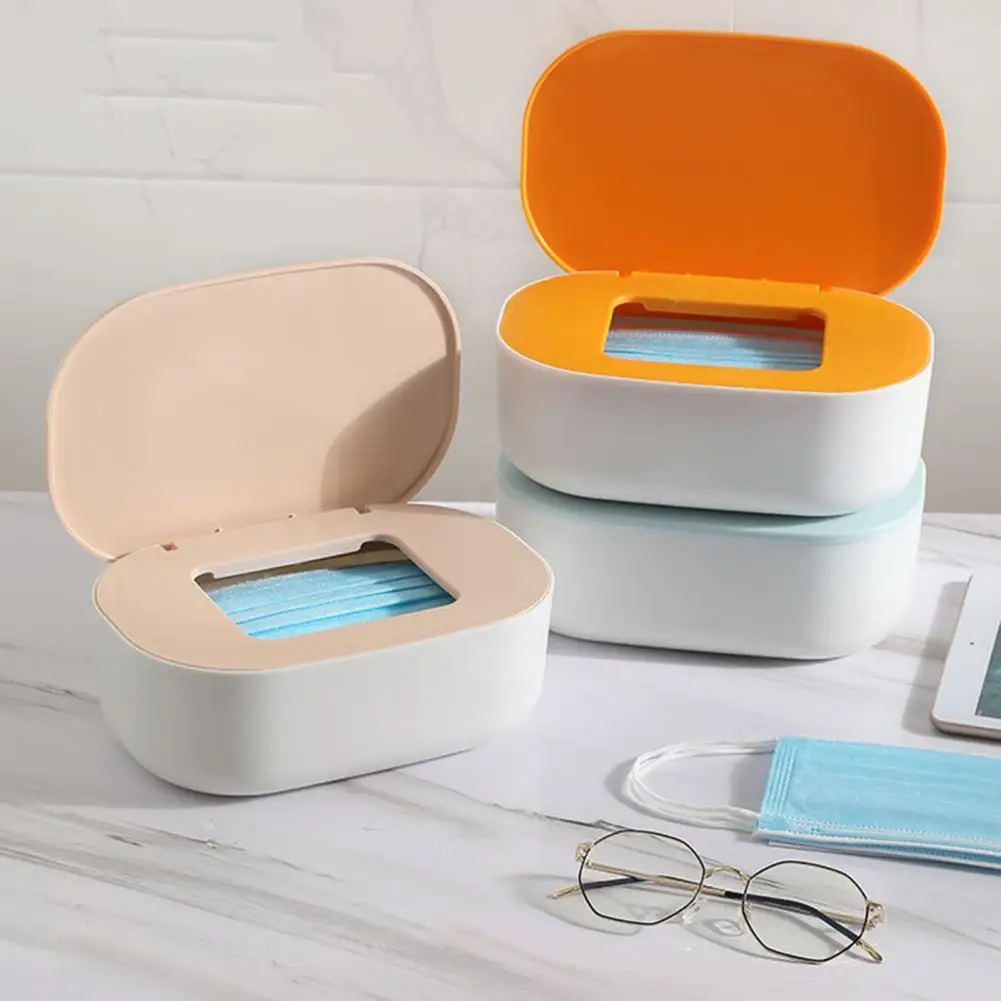 

Face Cover Case Large Capacity Dustptoof PP Round Egde Waterproof Face Cover Holder for Home
