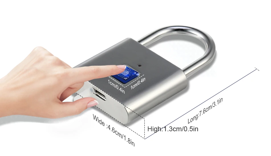 ZWN H1 БЕСКЛЮЧЕВОЙ USB Перезаряжаемый отпечаток пальца умный замок Быстрый разблокировка дверной замок металлический саморазвивающийся чип из цинкового сплава