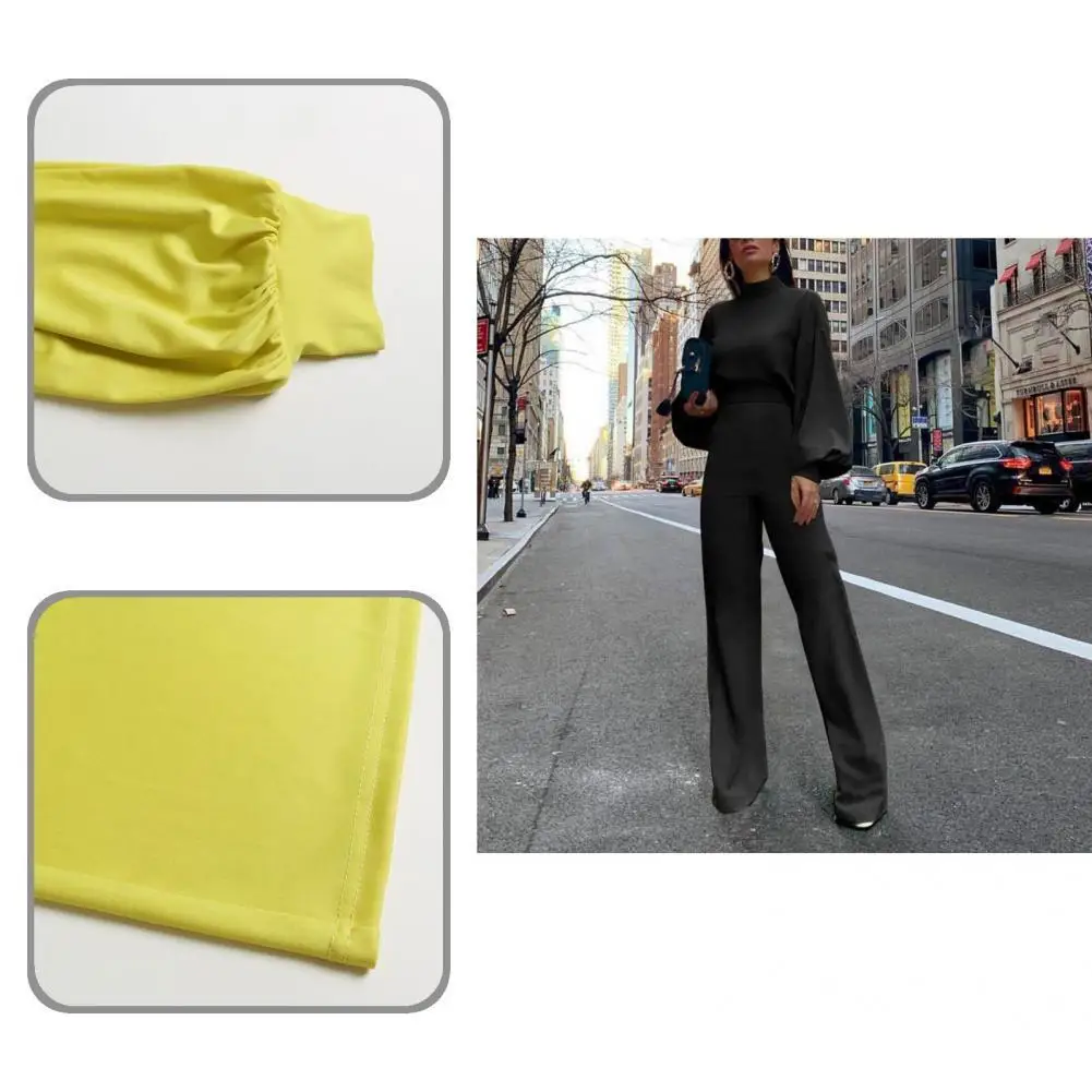 

Elegant Popular Solid Color Turtleneck Jumpsuit Temperament Jumpsuit Backless for Daily Wear