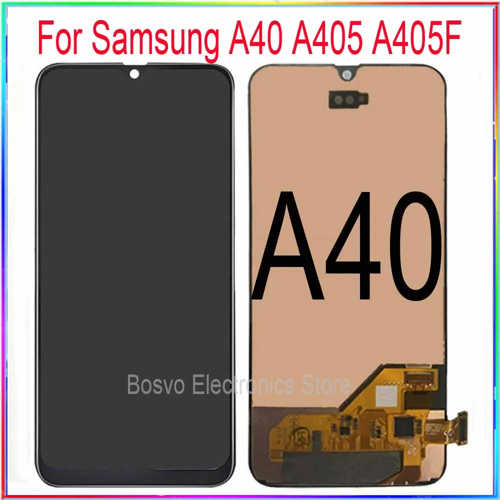 ЖК дисплей с сенсорным дигитайзером в сборе экран для samsung A40 запасные части