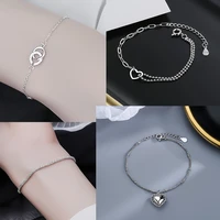 letter zircon love bracelet for women gypsophila bracelets on hand copper chain womens hand bracelets best friend gift