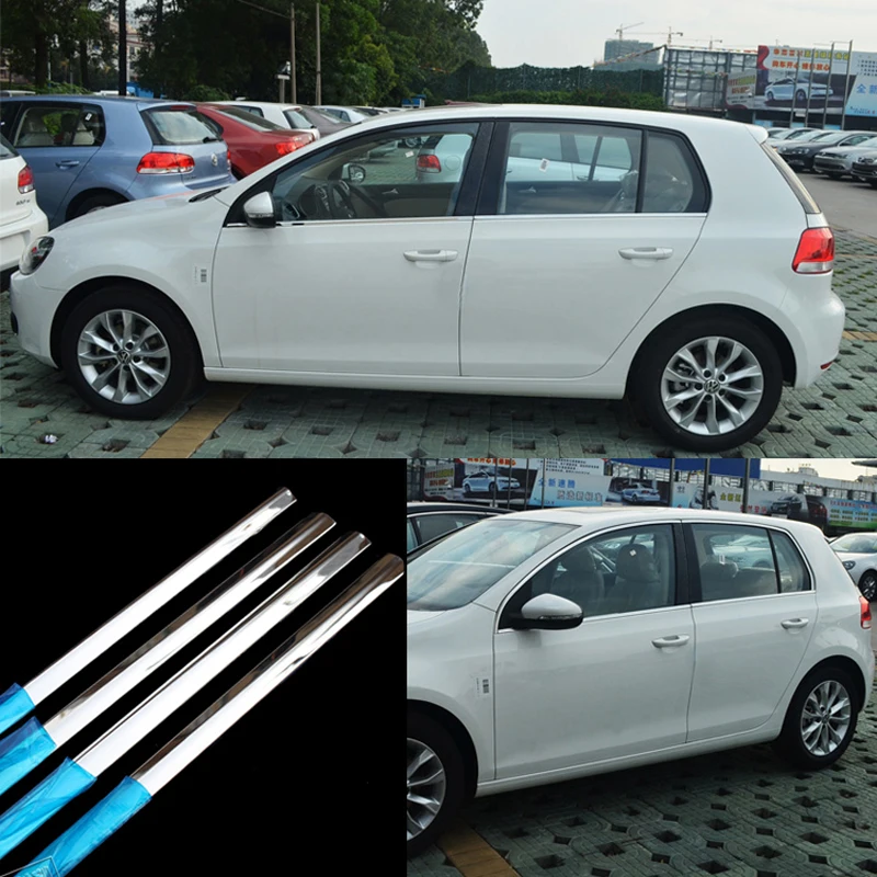 

8 шт., молдинговая Накладка на порог двери и окна из нержавеющей стали для VolksWagen VW Golf 6