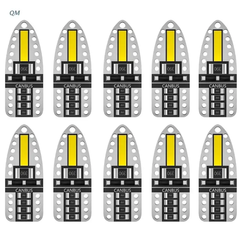 

13MF 10Pcs T10 W5W LED Bulb Canbus LED Car Interior Light License Plate Signal Lamp
