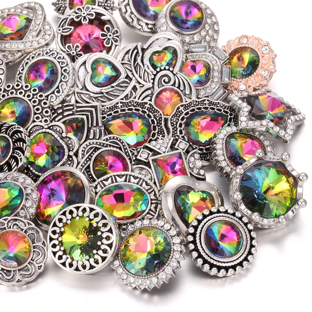 Wholesale 10pcs/lot 18mm Snap Jewelry Mix Many Styles Metal buttons Rhinestone Snaps Bracelet | Украшения и аксессуары