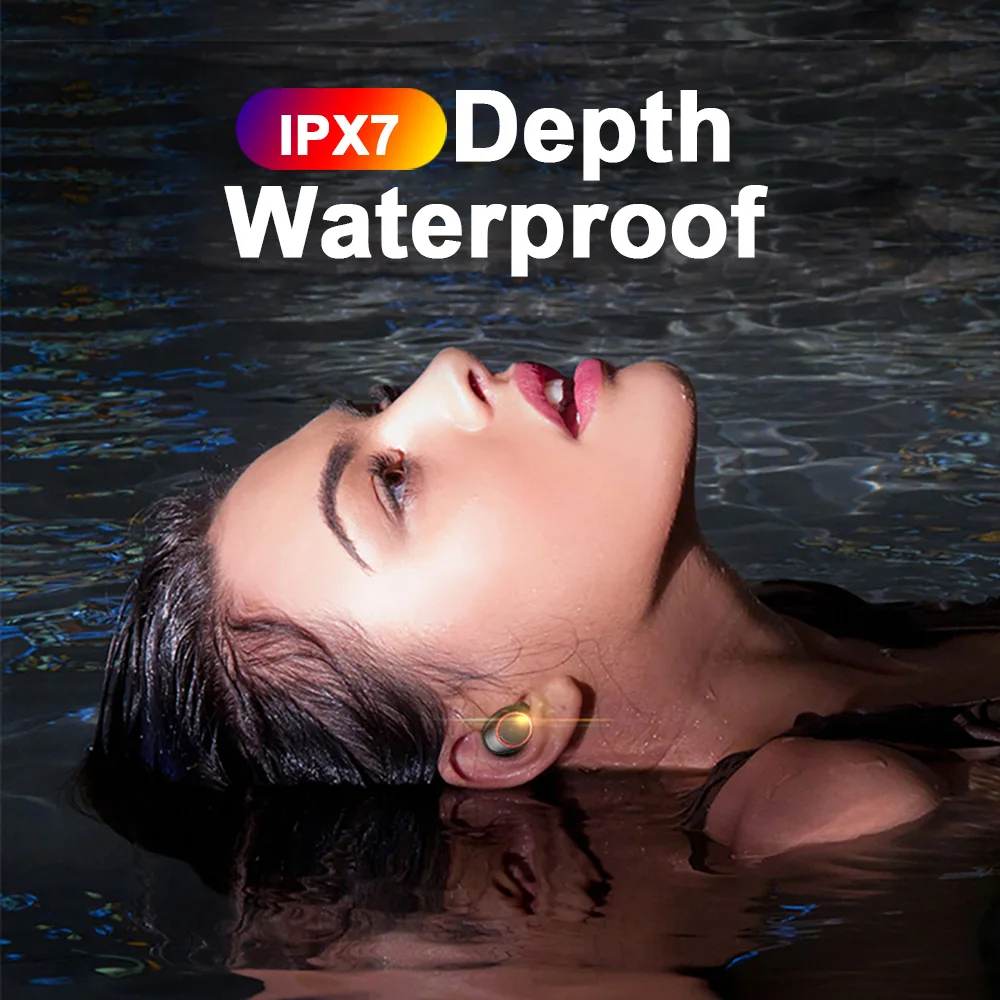 Водонепроницаемые беспроводные наушники Bluetooth 5 0 светодиодный и цифровым