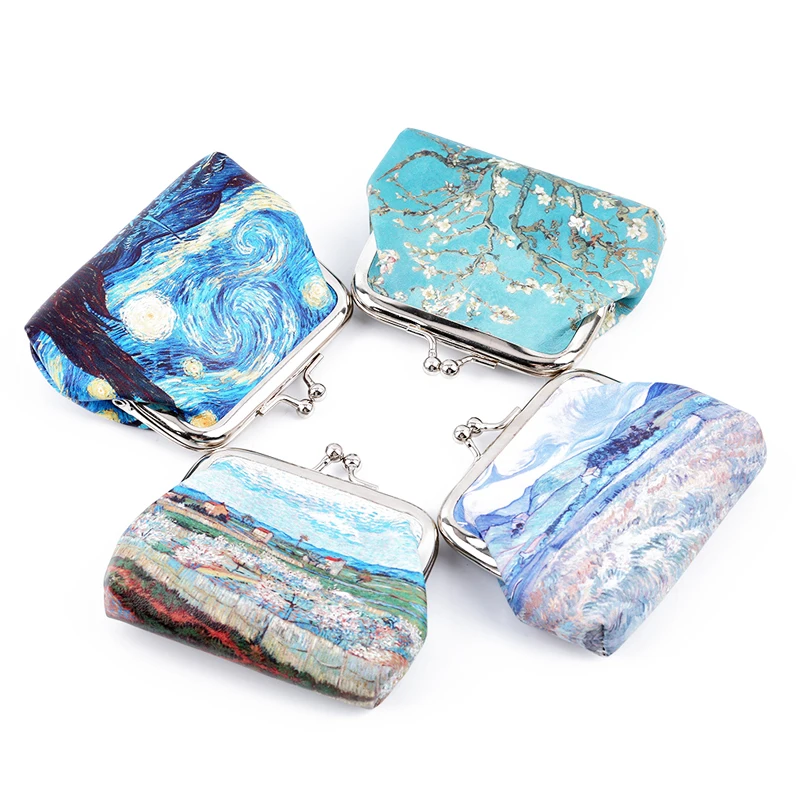 Новинка Женский винтажный Кошелек для монет Дамский кошелек с принтом кожаный