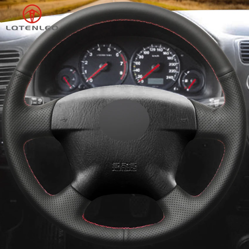LQTENLEO черный чехол рулевого колеса автомобиля из искусственной кожи для Honda Civic