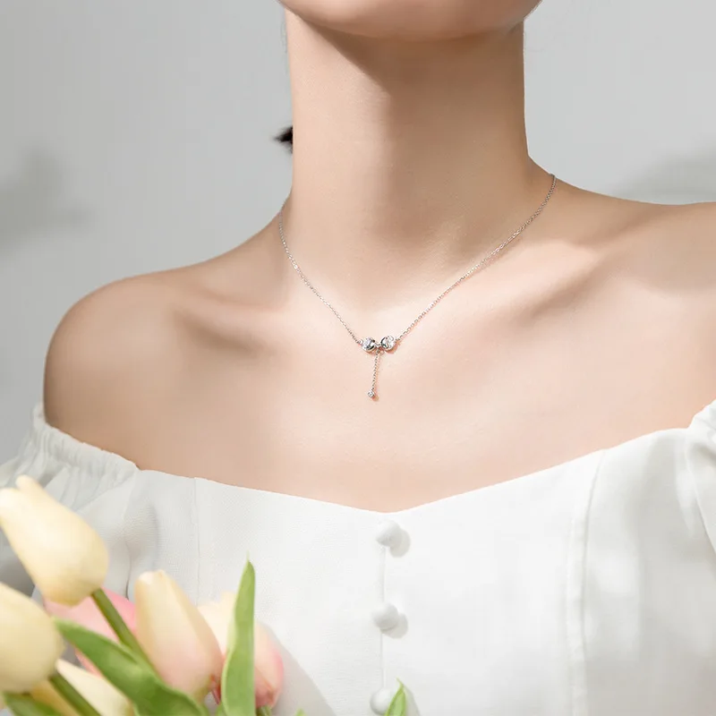 INALIS S925 Серебряный Простой поцелуй рыбок ожерелье Женская Корейская версия