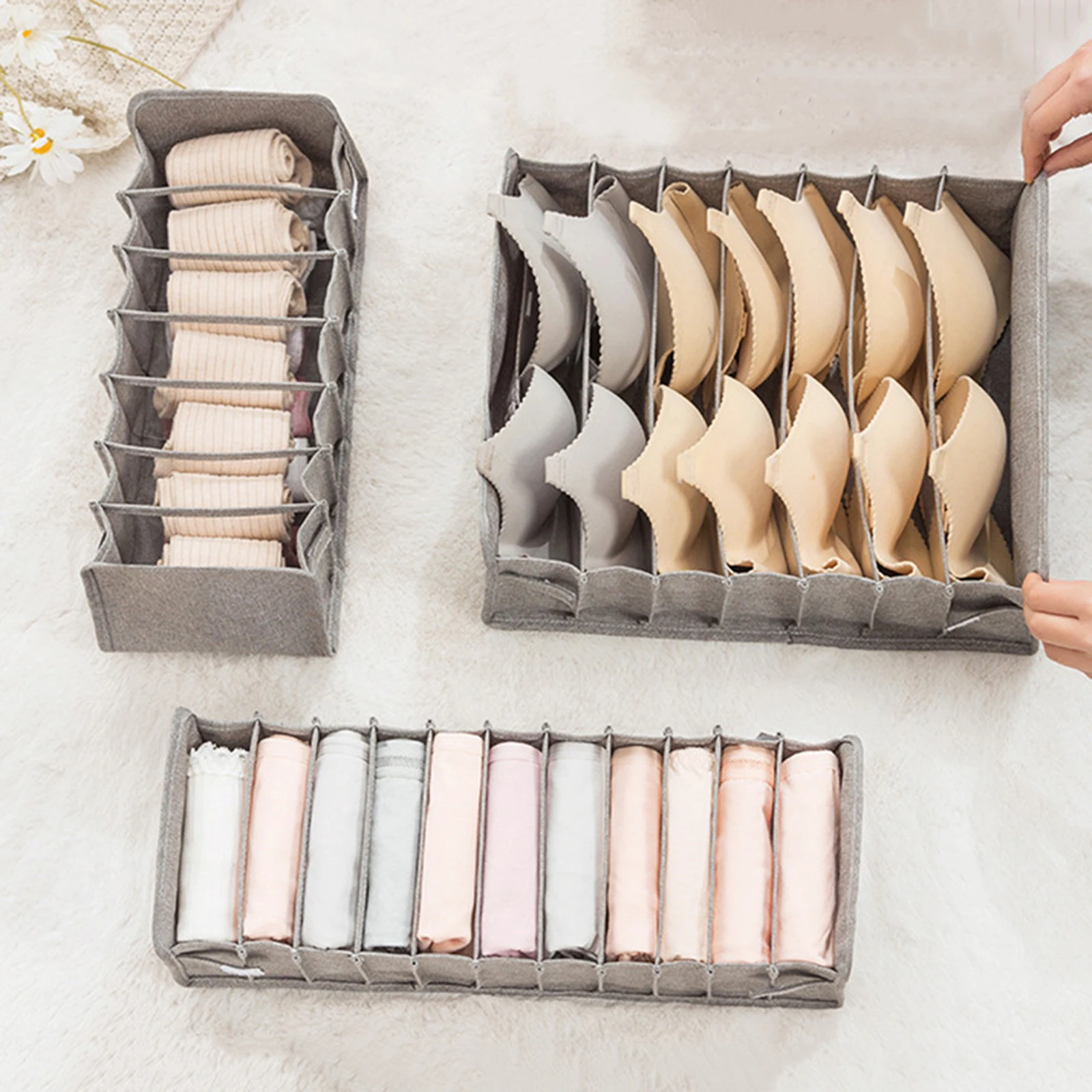 Ящики для хранения нижнего белья разделитель органайзер с крышкой шкафа одежды