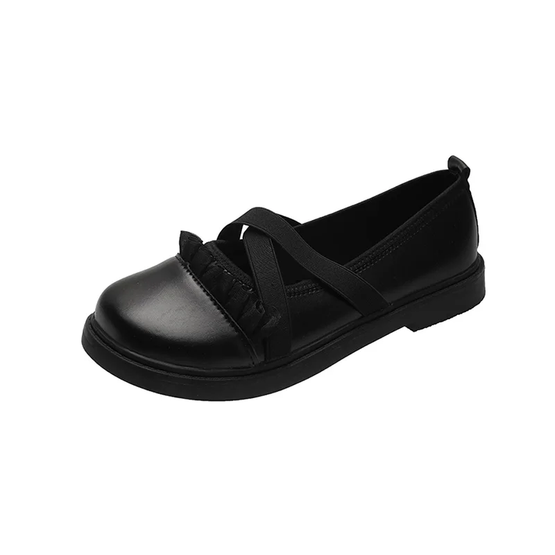 

Flat Black Shoes For Women Oxfords Round Toe Casual Female Sneakers British Style Ladies' Footwear Low Heels All-Match Modis Sha
