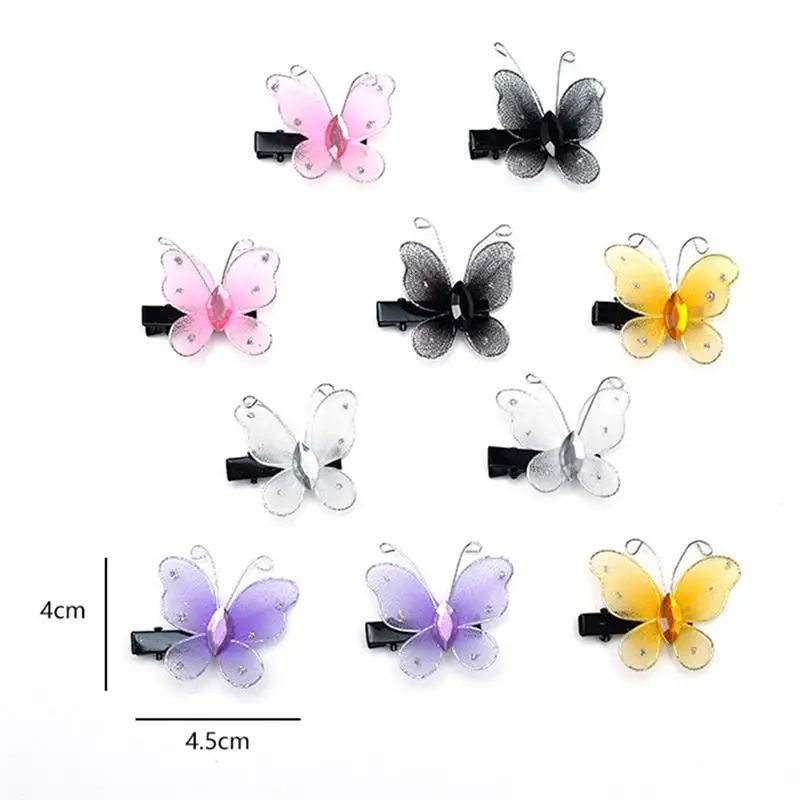 10 шт./компл. заколки для волос мини сетчатая заколка-бабочка декора металлические