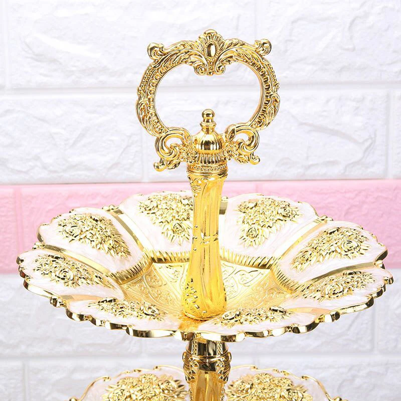 Европейская Золотая подставка для торта роскошная металлическая пластина