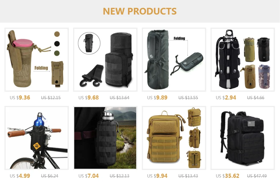 Тактическая Сумка MOLLE для бутылки с водой, военная сумка на талии, сумка для чайника, походов, путешествий, выживания, гидратации