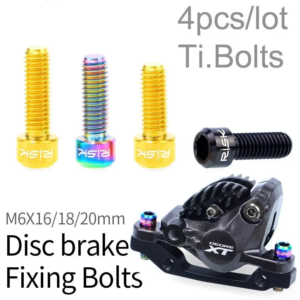 

4pcs M618mm M620mm Titanium Alloy Bolt for Disc Brake Caliper Clamp MTB Bike Bicycle Screw Crank Lock Bolts For Road