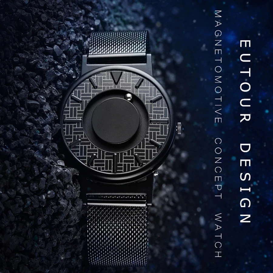 

2021 New EUTOUR Magnetic Watch Men Luxury Stainless Steel Watches Men Fashion Quartz Men's Wrist Watches relogio masculino