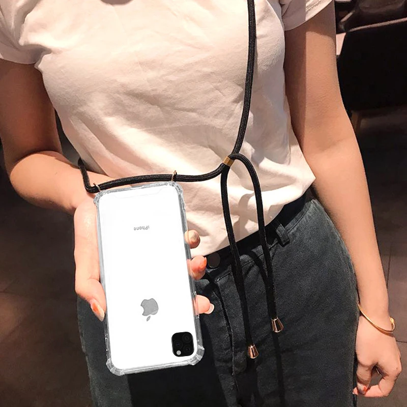 Прозрачный чехол для iPhone 11 Pro Max жесткий телефона с ремешком регулируемый iPhone11 |