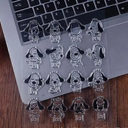 Резиновые прозрачные силиконовые штампы с мультяшными милыми собаками для