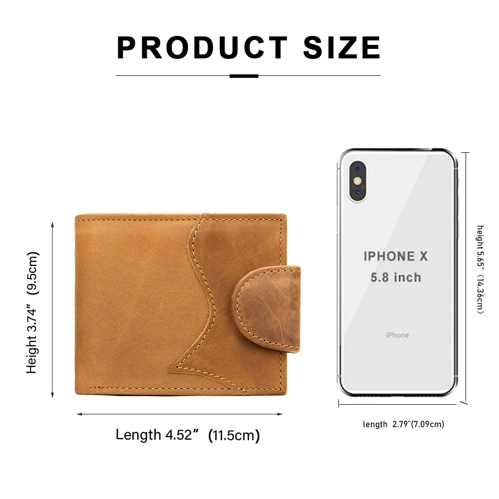 Кошелек MVA мужской кожаный с Rfid защитой бумажник из натуральной воловьей кожи