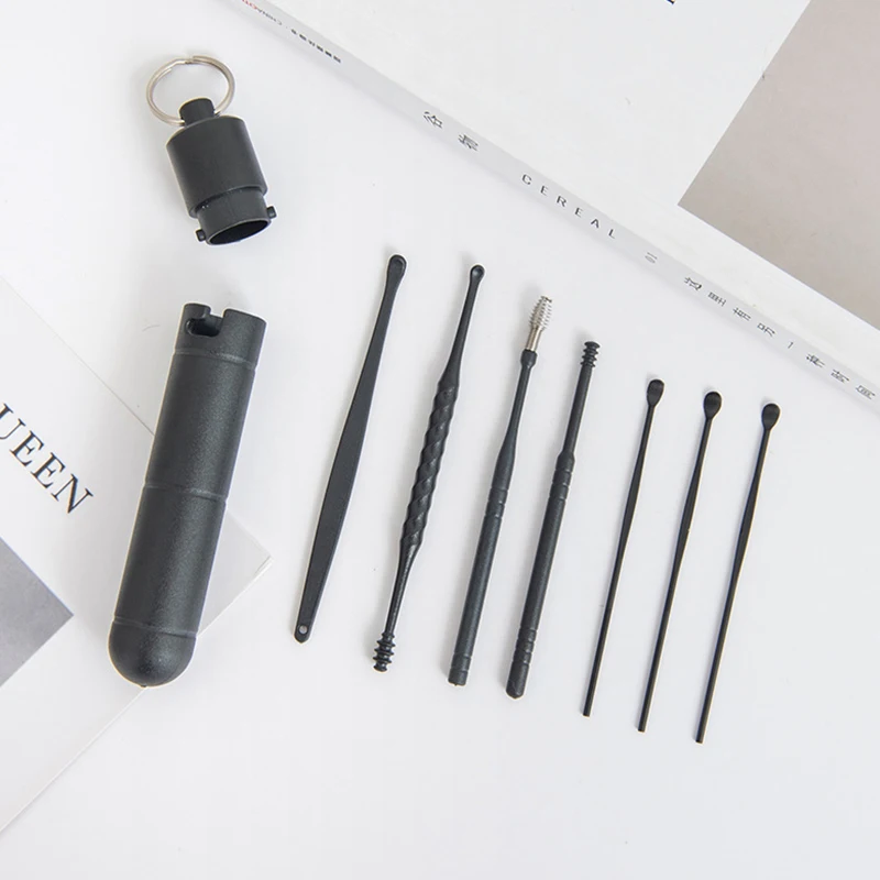 

5/7PC/Set Ear Cleaner Earwax Removal Tool ABS Earpick Curette Reusable Ear Cleaning Wax Remover Spring Spoon Ear Pick Cleanser