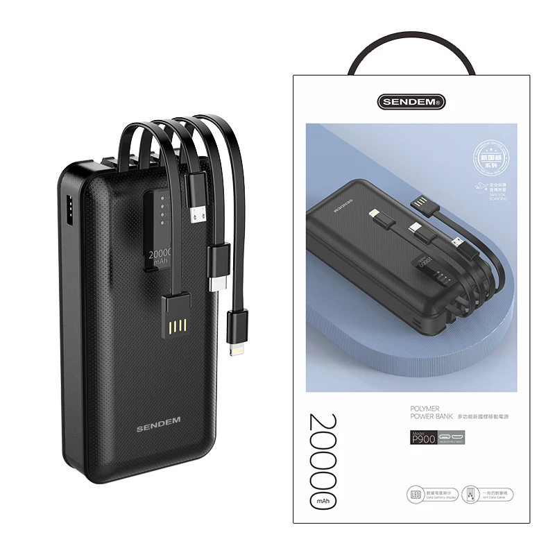 

Mobile Powerbank 20000mAh OEM portable power bank mobile charger 2.1A three outputs for Samsung Xiaomi