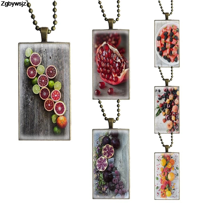 Ожерелье с подвеской из стекла кабошоном прямоугольное модное ожерелье для