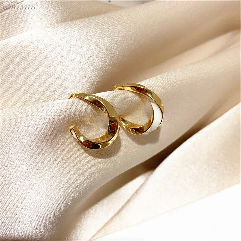 

High sense twisted metal drop exquisite earring female Korean simple personality, versatile temperament fashion, earrings