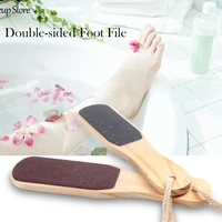 double sided foot file care dead skin callus remover pedicure tool wood handle foot skin care tools