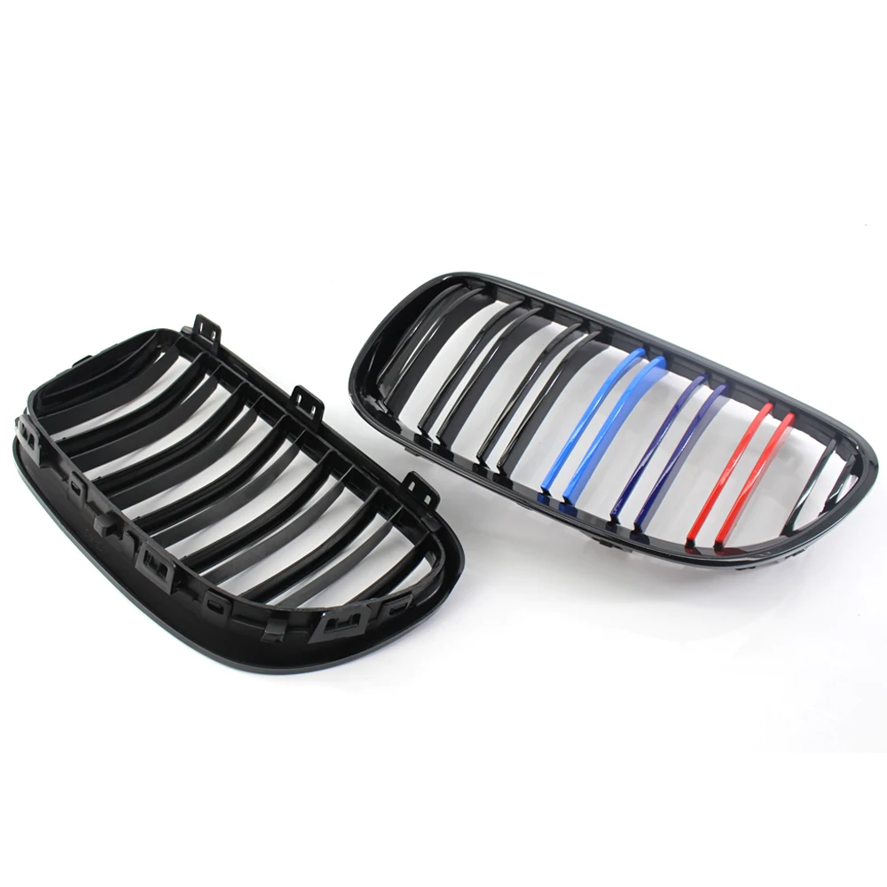 

Gloss Black Front Grille Dual Slat M Sport Style for BMW E92 E93 LCI 10-14 Grill 51137254967 51137254968