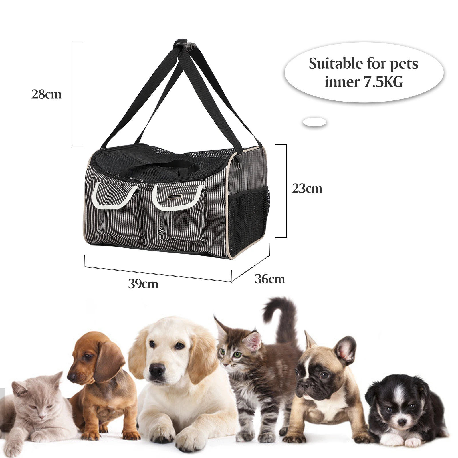 Travel Car Dog Bag Breathable Folding Hammock Hanging Portable Pet Carrier Carrying Handbag for Cats Dogs Supplies | Дом и сад
