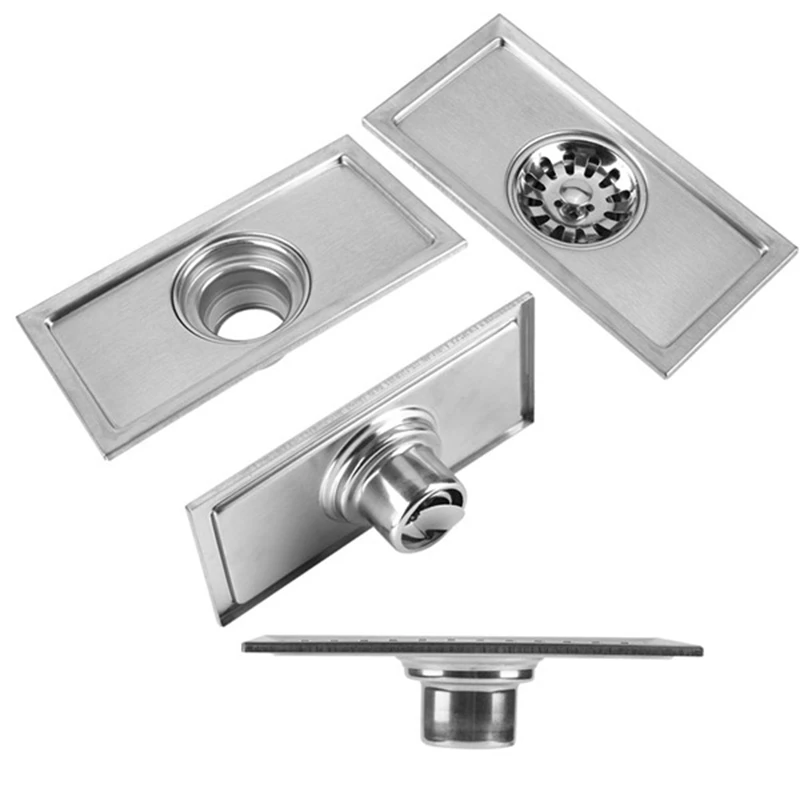 

2Pcs Floor Drain Bathroom Shower Drain Tile Insert Square Floor Waste Grate Drainer for Sink