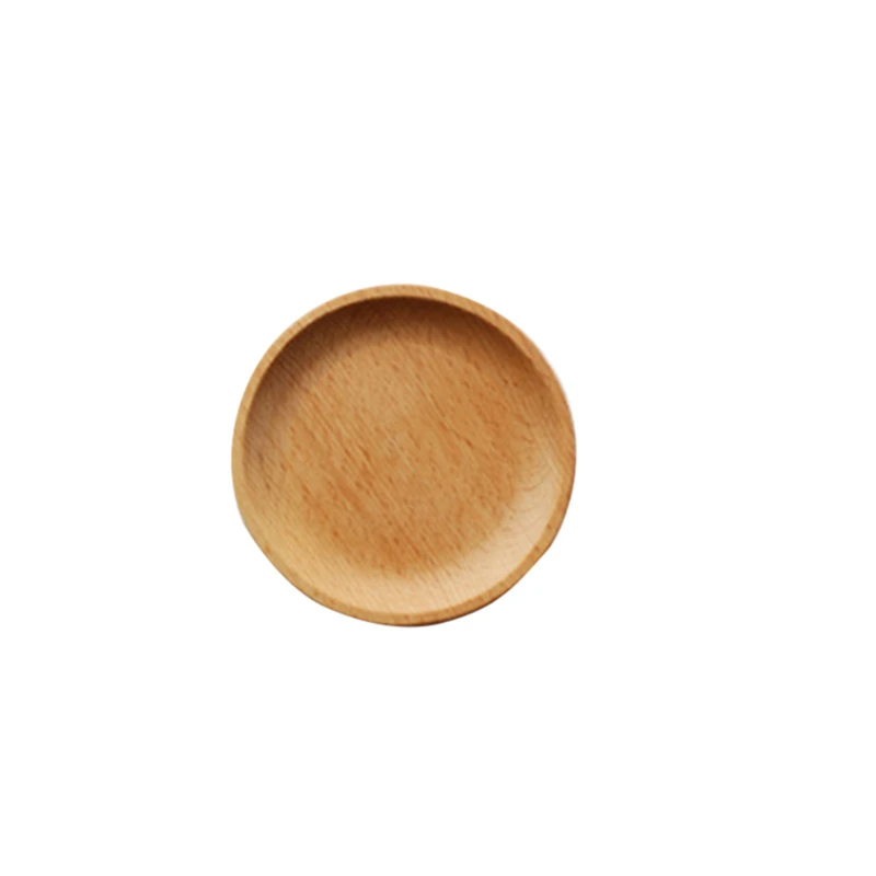 round Dish Натуральный квадратный деревянный японский стиль чисто ручной работы из цельного дерева тарелка для десертов блюда поднос для сушеных фруктов суши торт посуда - Цвет: round Dish