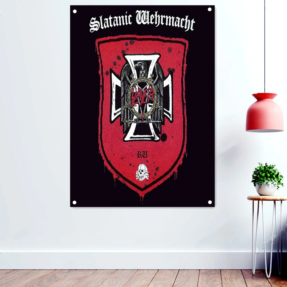 

Knight Shield Heavy Metal Music Rock Band Banner Wall Chart Fantastically Brutal Dark Art Flag Skull Tattoo Art Poster Wallpaper
