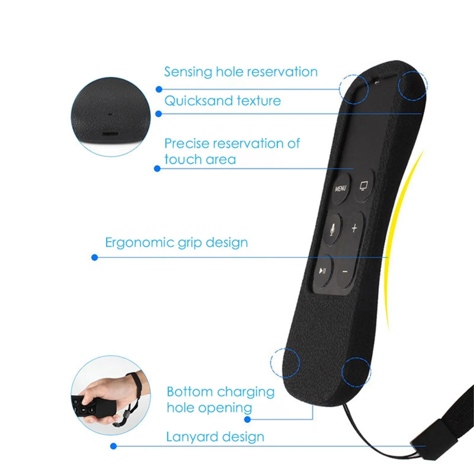 

Suitable For Apple Tv4k 4th 5th Silicone Somatosensory Remote Control Soft Shell Dust Proof And Fall Protection Sleeve