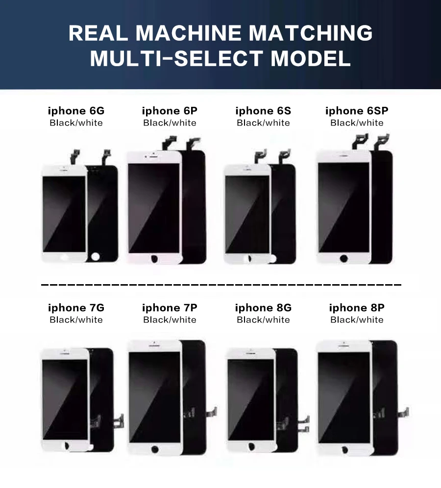 Pantalla LCD para iPhone, montaje de digitalizador con pantalla t&aacute;ctil 3D perfecta, calidad AAAA, para iPhone 6p, 6SP, 7P, 8P-5