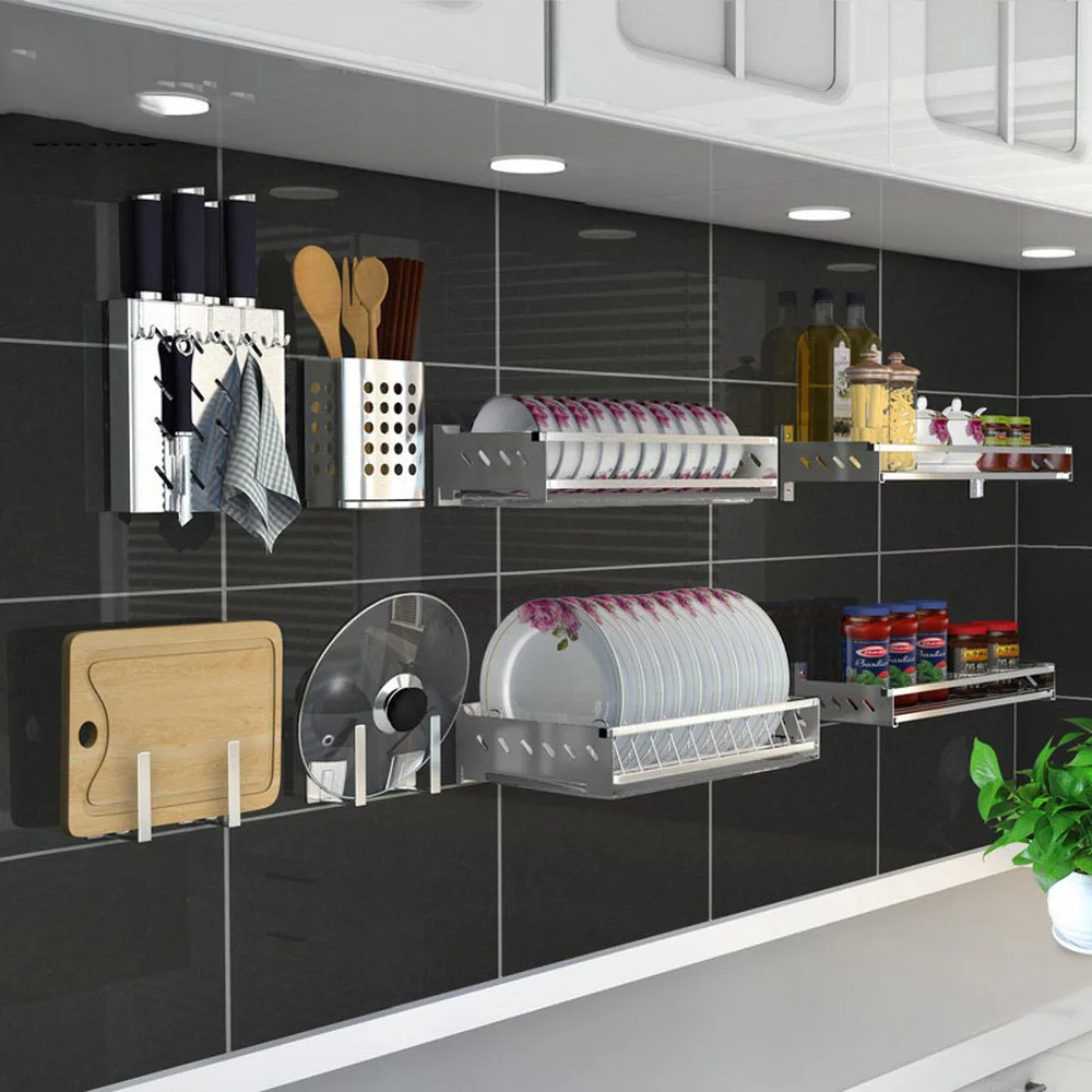 304 Нержавеющая сталь Кухня перфорация стеллаж для сушки хранения слив держатели