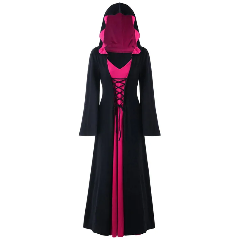 robe de plage Готический плащ Wicca Robe, костюм ведьмы, костюмированный плащ для женщин, костюмы на Хэллоуин, костюмы вампиров, Необычные Вечерние Платья, размер J23 - Color: robe de plage