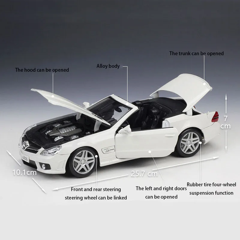 Maisto SL63 AMG, спортивный автомобиль, литая под давлением модель автомобиля, 1:18, металлический сплав, высокая симуляция автомобилей с базой, игрушки для мальчиков, транспортные средства, подарки для мальчиков