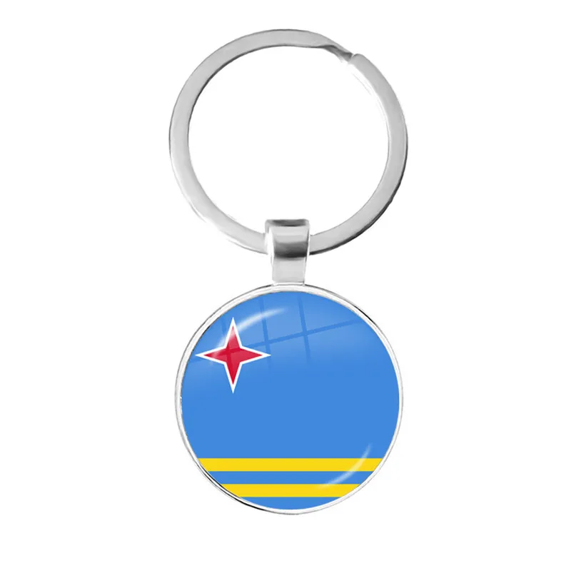 MCO, Македонский, Люксембург, Джорджия, Андорра, айландский сине-артейн, курокао, бонайр, флаг страны Арубы, стеклянные Брелоки для ключей (art.: 3920b1af64e6c) - 3920b1af64e6c