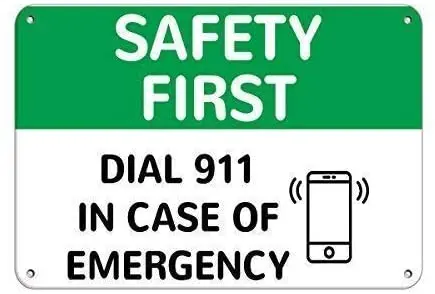 

Crysss Предупреждение ительный знак безопасности первый циферблат 911 дюймов Чехол аварийной дорожной знак деловой знак 8x12 дюймов Алюминиевый ...