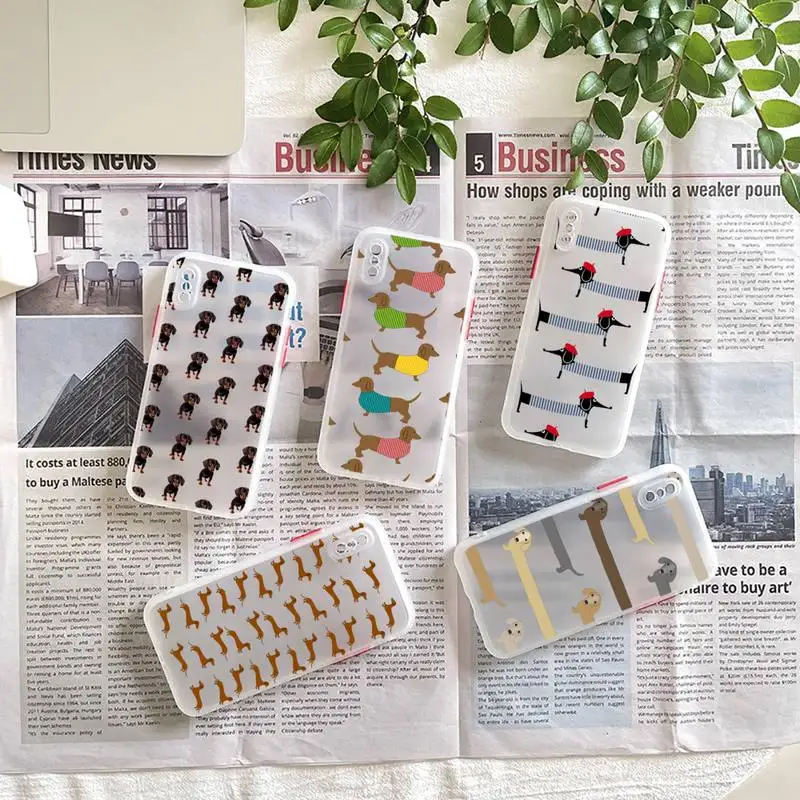 

Dachshund Sausage Dog Phone Case matte transparent For iphone 7 8 11 12 plus mini x xs xr pro max cover